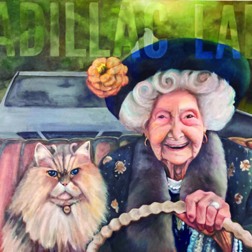 Cadillac Lady – Oil on canvas 40 x 30